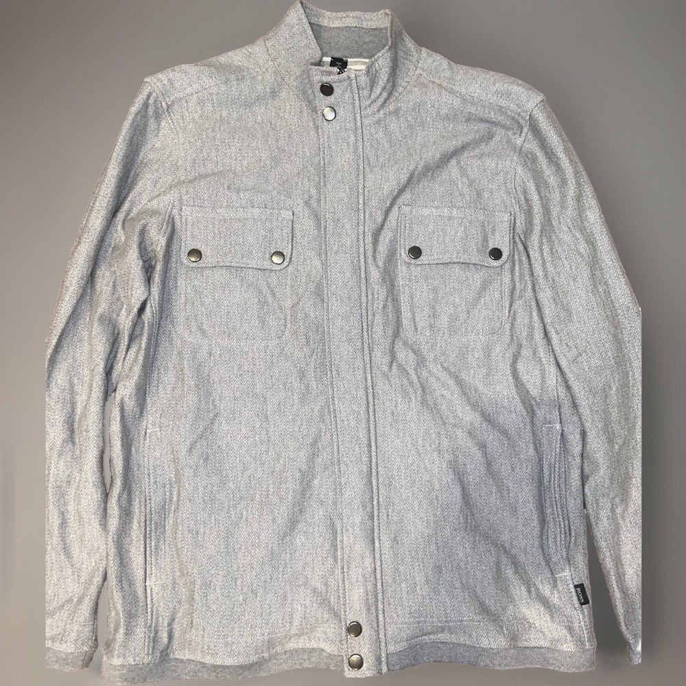 Grey Hugo Boss Full Zip Jacket Beautiful Men’s XXL Perfect Condition $325 MSRP
