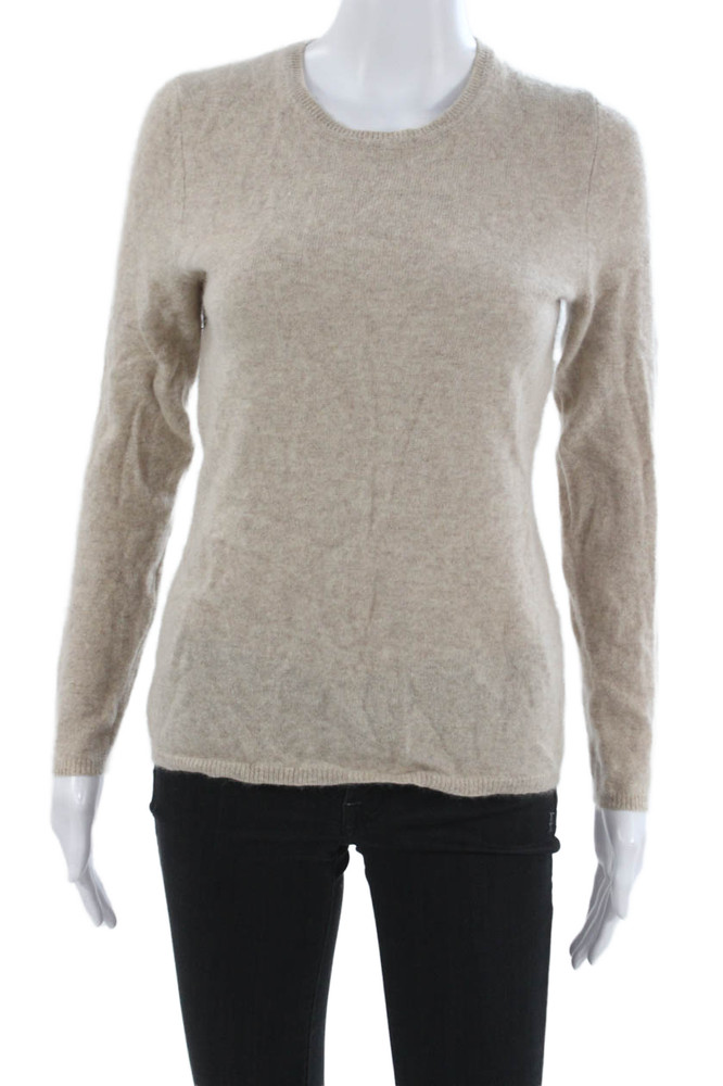 Cashmere Unisex Beige Pullover Sweater Crew Neck Long Sleeve Size LFree Shipping in US $100+ Orders | $6.95 Orders Below