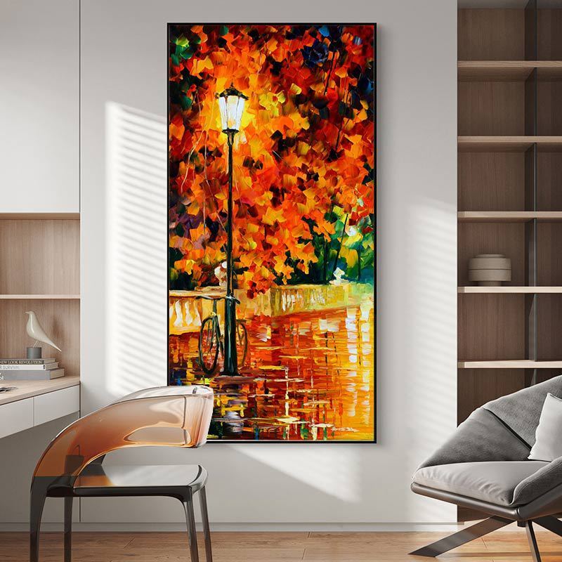 Oil Painting Porch Decorative Painting Vertical Mural Background Painting Aisle