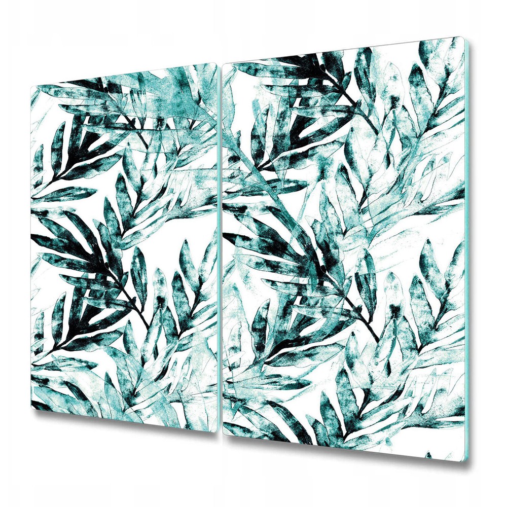 Glass Kitchen Cutting Board Watercolour tropical palm leaves jungle 2x30x52
