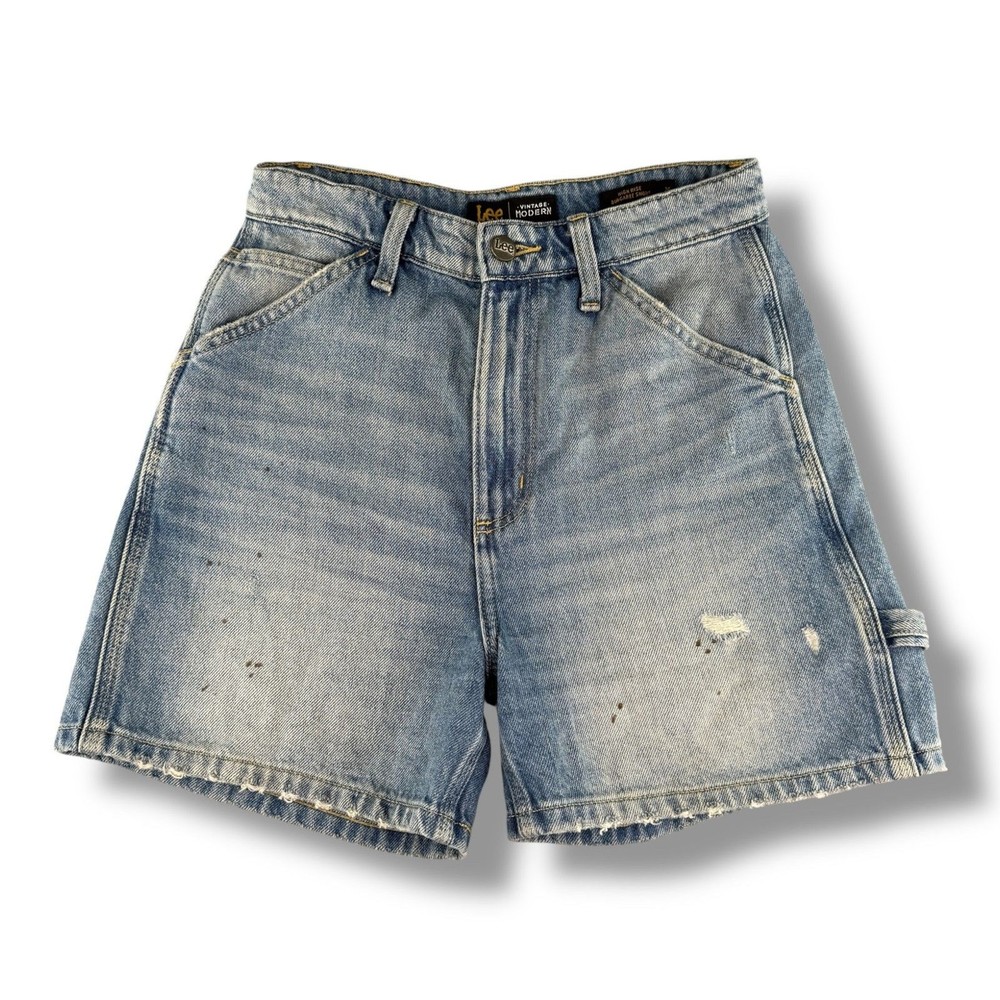 Lee Women's Vintage Blue High Rise Distressed Jean Shorts 26