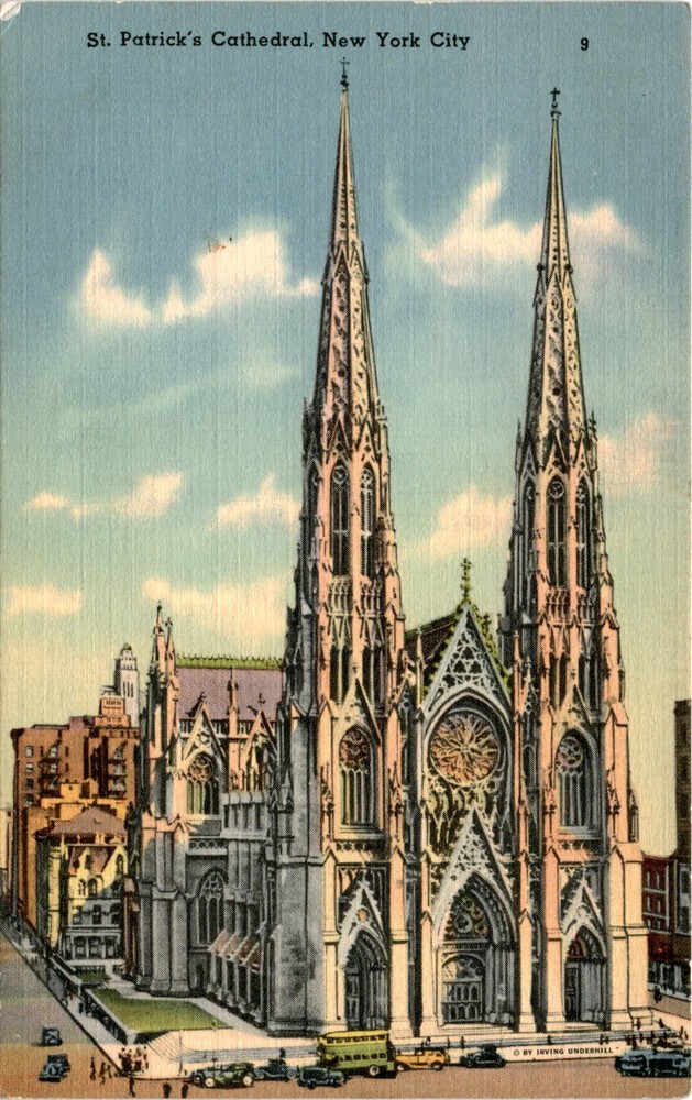 St. Patrick's Cathedral, New York City, Fifth Avenue, 50th Street, Tich Postcard