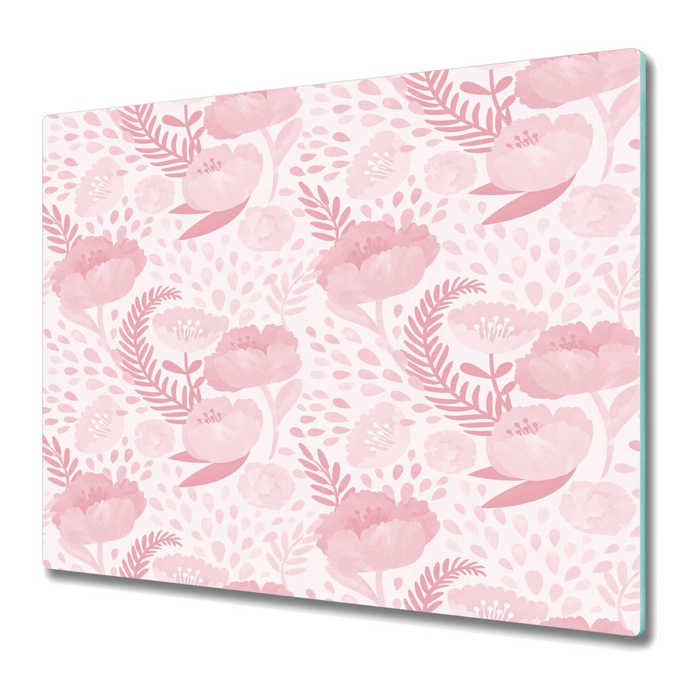 Glass Surface Protector Worktop Saver Shabby Poppy Vintage Poppy Floral 60x52