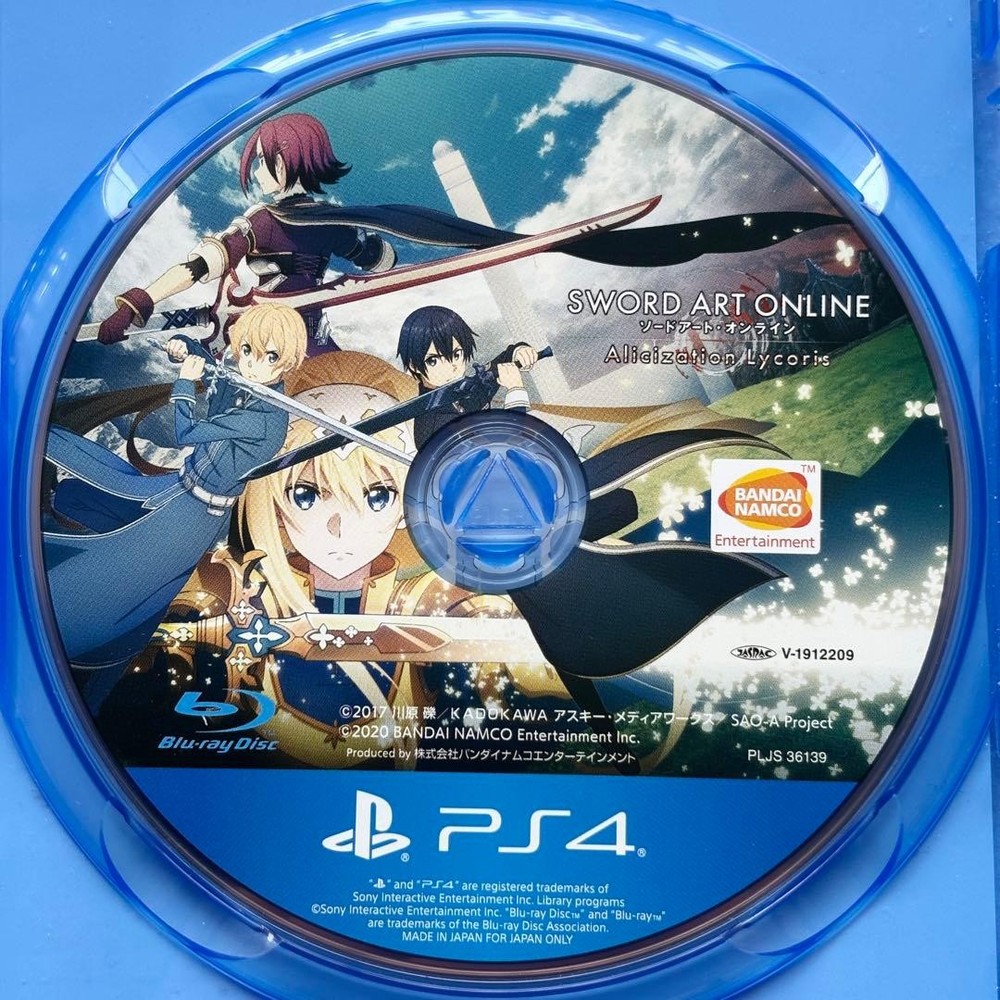 Sword Art Online Alicization Lycoris PlayStation4 PS4 Japan ver Tested Disc Only