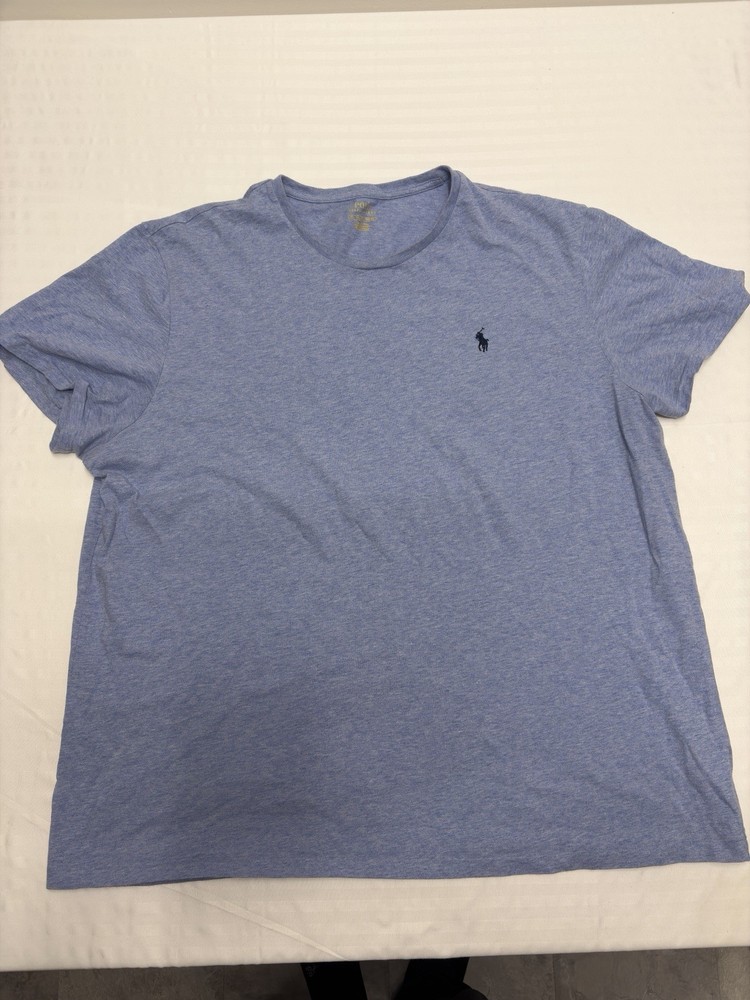 Polo Ralph Lauren Shirt Mens 2XL Blue Regular Fit Crew Neck Short Sleeve Pony