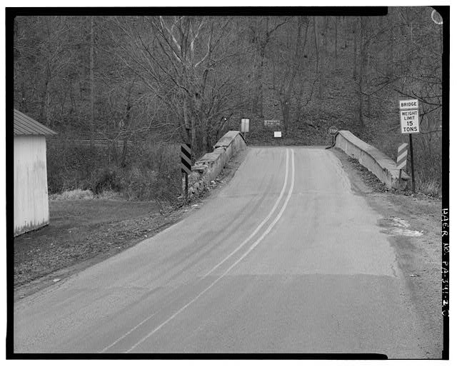 8. Approach from east, facing west. - Dubbs Bridge, Spinnerstown Road (State