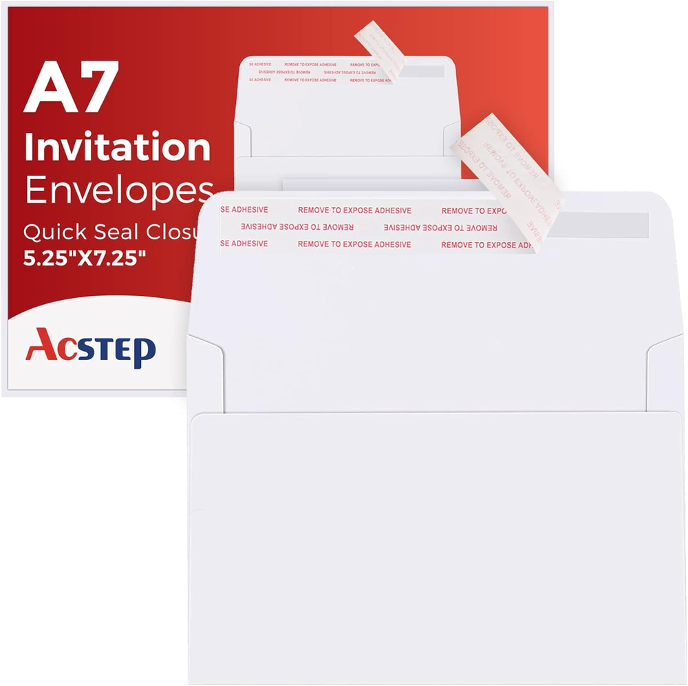 500PACK 5 X 7 Envelopes, White A7 Envelopes Self Seal for Weddings, Invitations,
