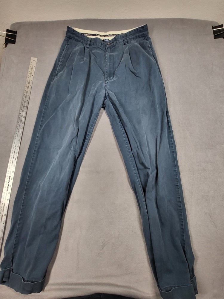 Polo Ralph Lauren Ethan Chino Pants Men 32X30 Blue Pleated Classic Lightweight