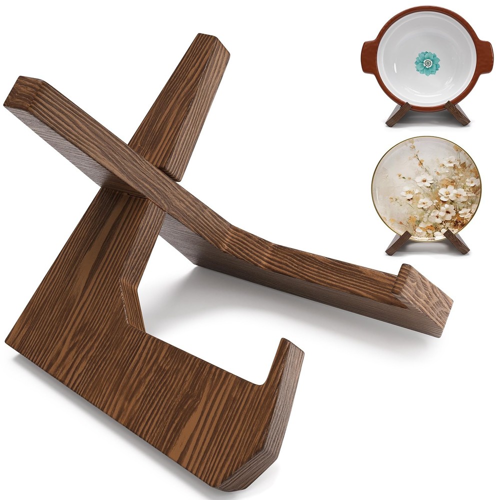 12 Inch Heavy Duty Wooden Bowl Display Stand for Large Bowls