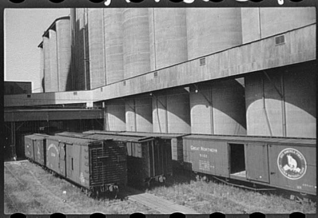 Freight Car,Flour Mill,Minneapolis,Minnesota,MN,September 1939,John Vachon
