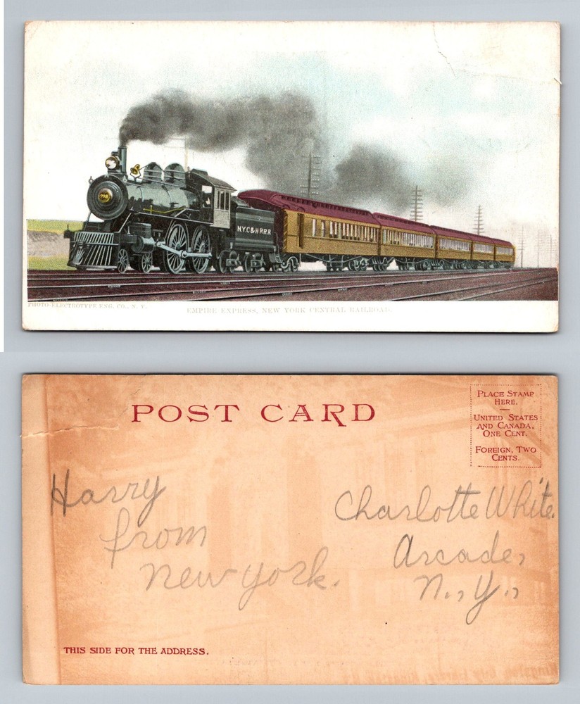 NY-New York, Empire Express Steam Engine NY Central Railroad Vintage Postcard