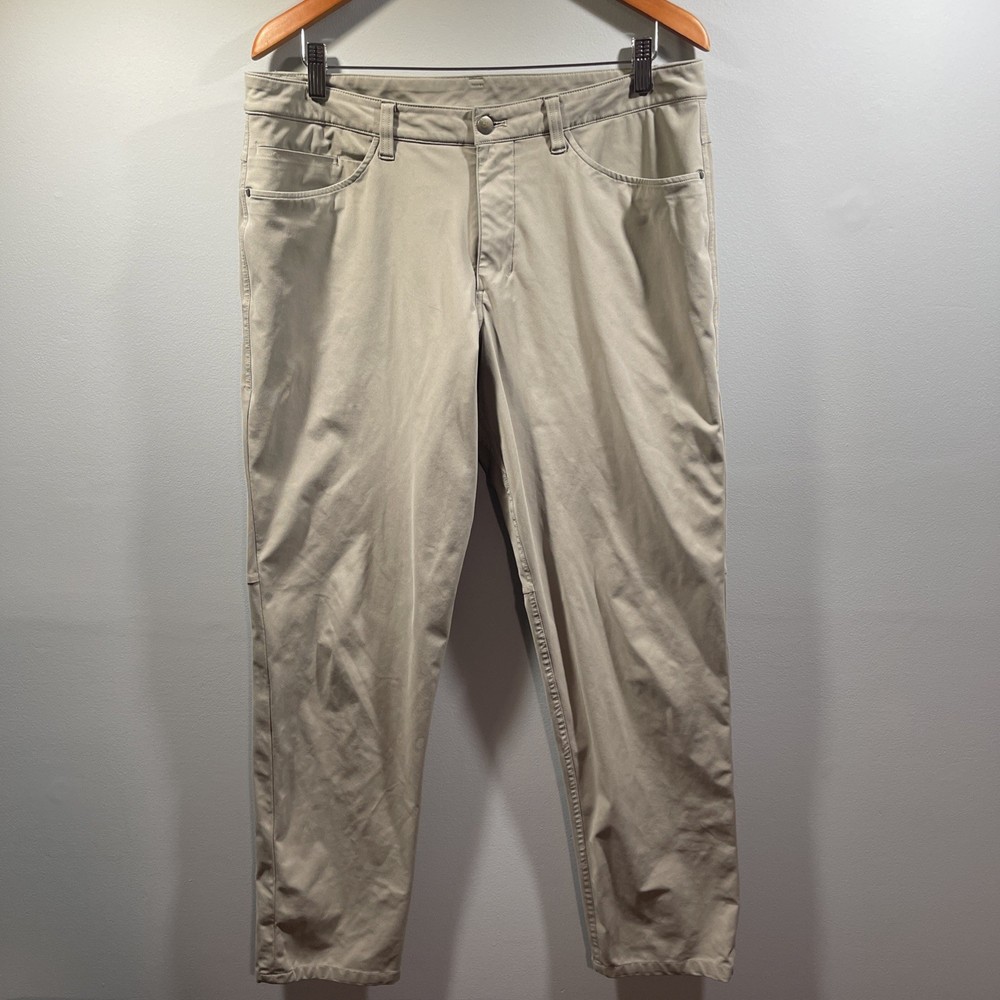 Lululemon ABC Classic Pants Mens 34x32 Khaki Classic Fit 5 Pocket Warpstreme