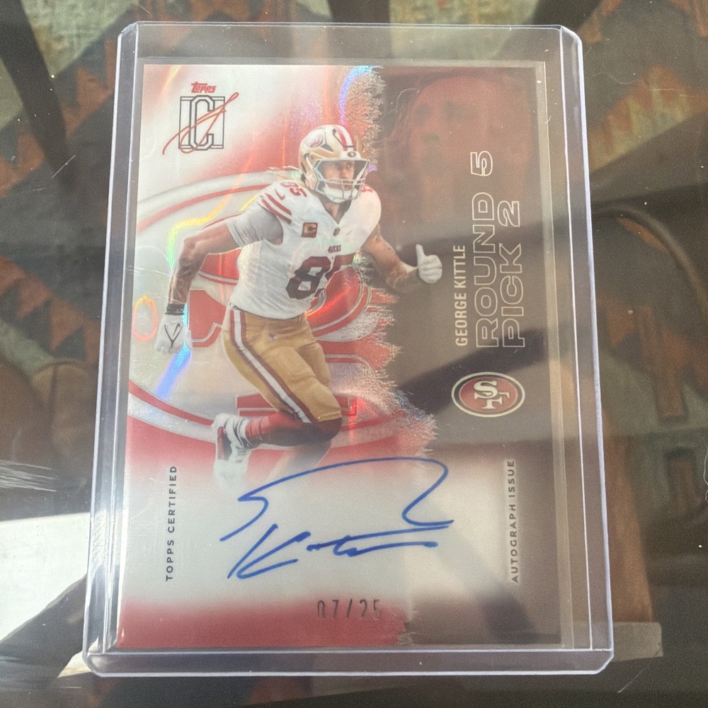 2025 Topps Signature Class George Kittle Auto Red /25 COLOR MATCH 49ers On Card
