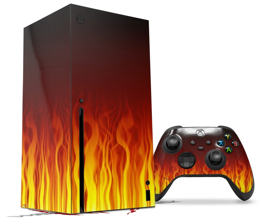 Skin Set for XBOX Series X Fire on Black