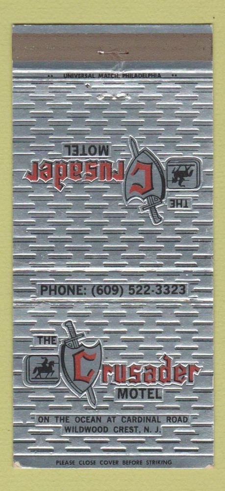 Matchbook Cover - Crusader Motel Wildwood Crest NJ 30 Strike
