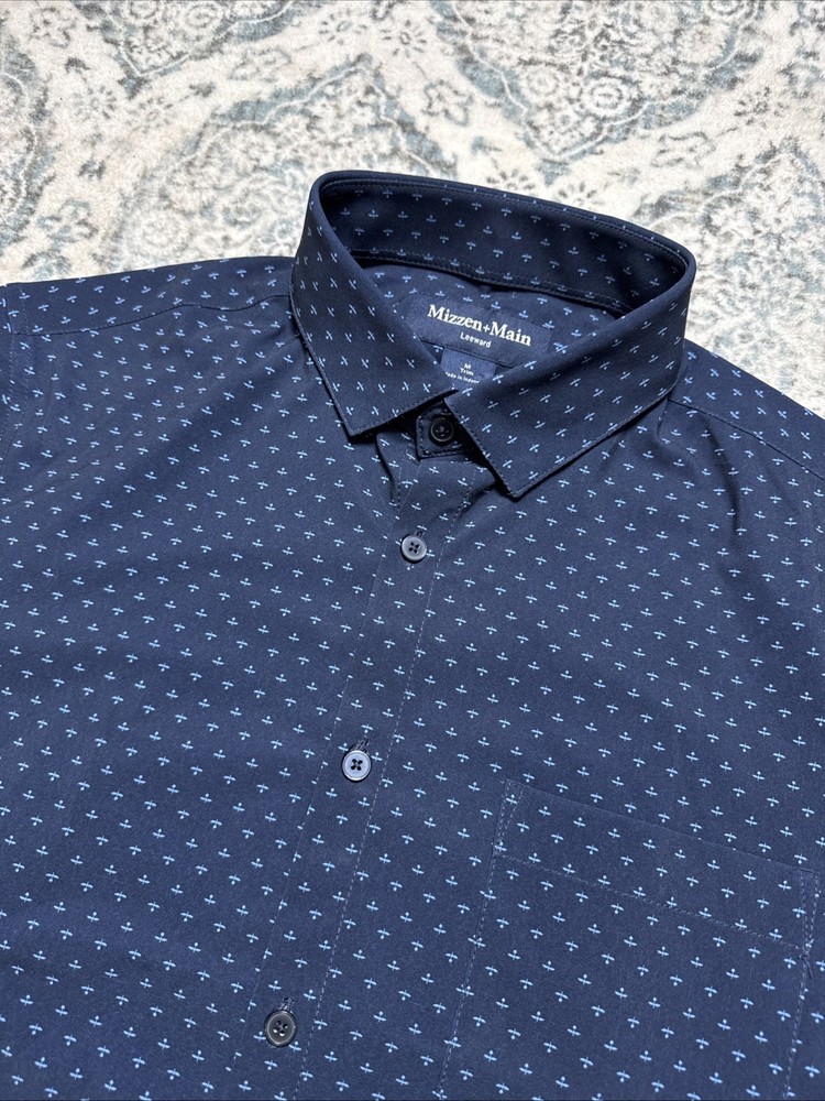 Mizzen + Main Leeward Short Sleeve Button Up Casual Shirt Men’s Size M