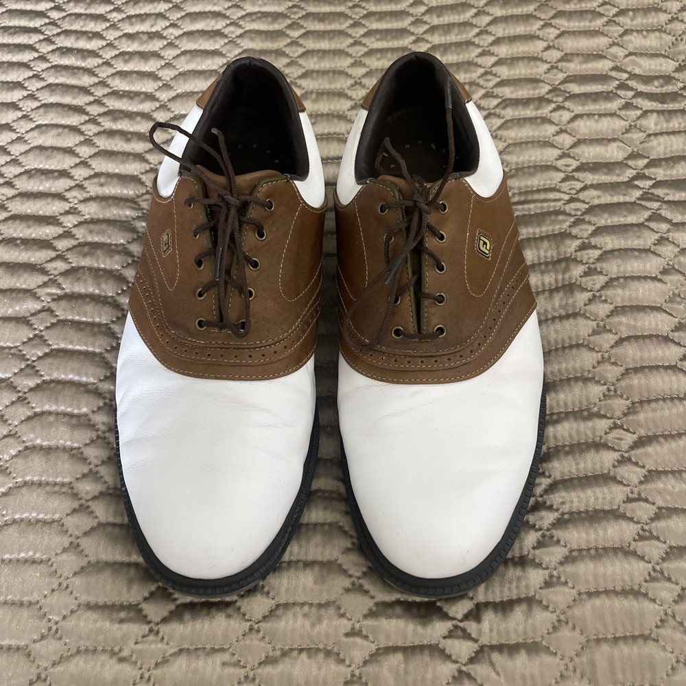 Men's FootJoy Golf Shoes White/Brown Size 12 Excellent Condition