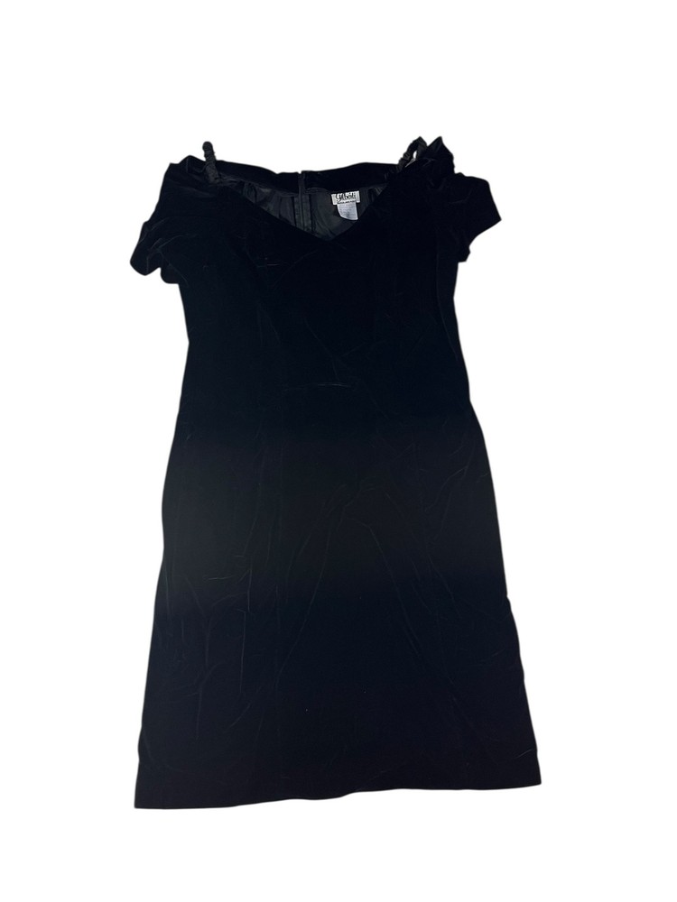 Gilberti Black Velvet Off-Shoulder Short Sleeve Dress Women's Size M