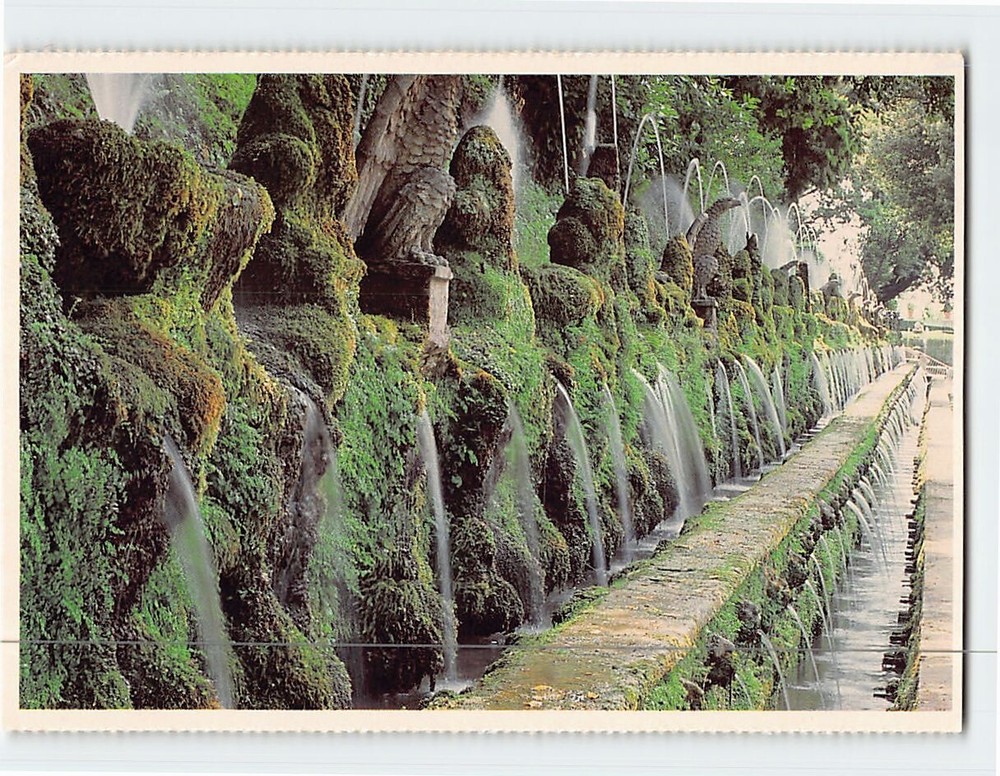 Postcard Cento Cannelle Fountain Tivoli Villa D' Este Italy