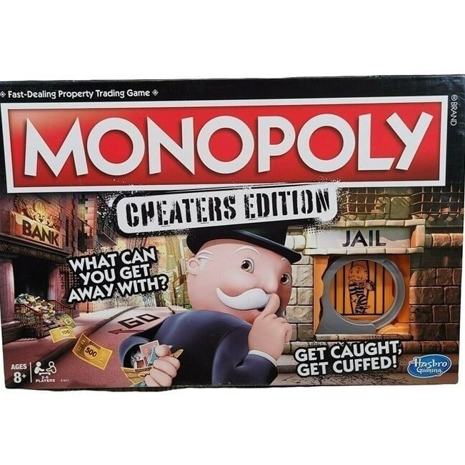 Hasbro Monopoly Cheaters Edition Board Game Family Strategy Red Black E1871