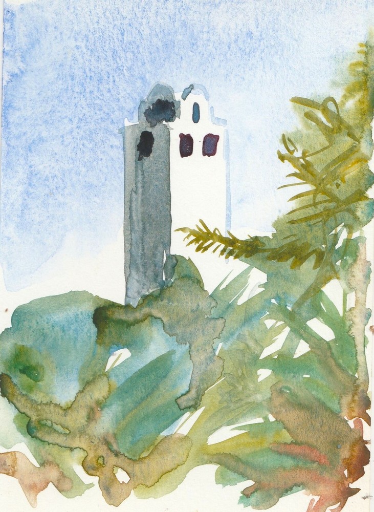 Greece landscape Original painting Postcard. Unposted, by John Charles Thompson