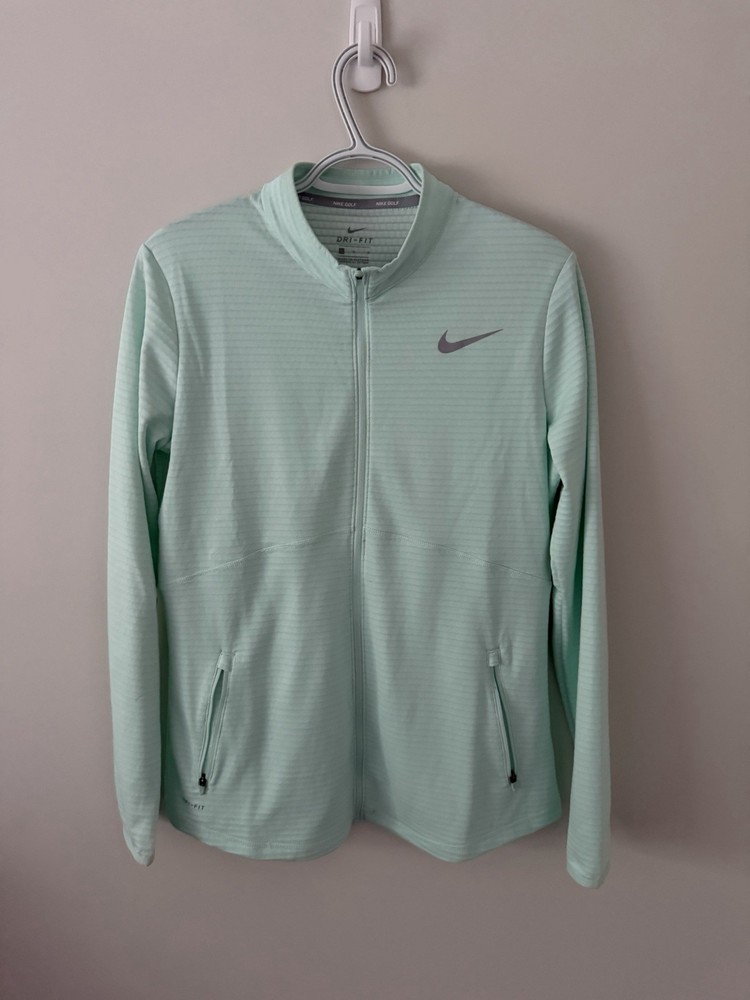 Nike Golf Dri-FIT Full Zip Jacket Mint Green Womens Large L Running Athletic
