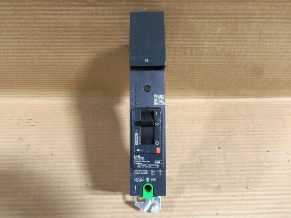 Square D BGA140203 1 Pole 20 Amp 600V B PHASE Power Pact Circuit Breaker
