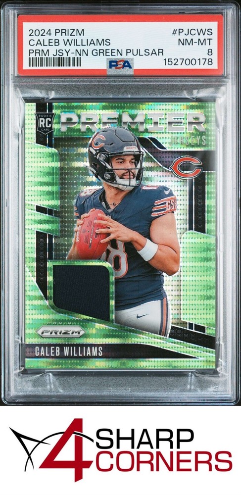 2024 Prizm Premier Jerseys Neon Green Pulsar #Pjcws Caleb Williams Rc Psa 84SC is the hobby's first consignment choice on eBay!