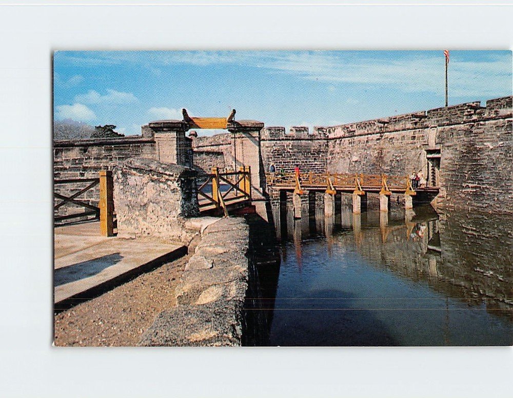 Postcard Drawbridge Castillo de San Marcos National Monument St. Augustine FL