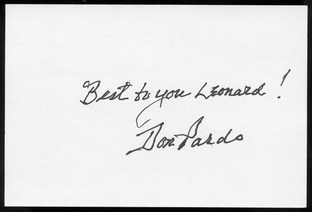 Don Pardo d2014 signed autograph auto 4x6 cut American Radio & TV Announcer