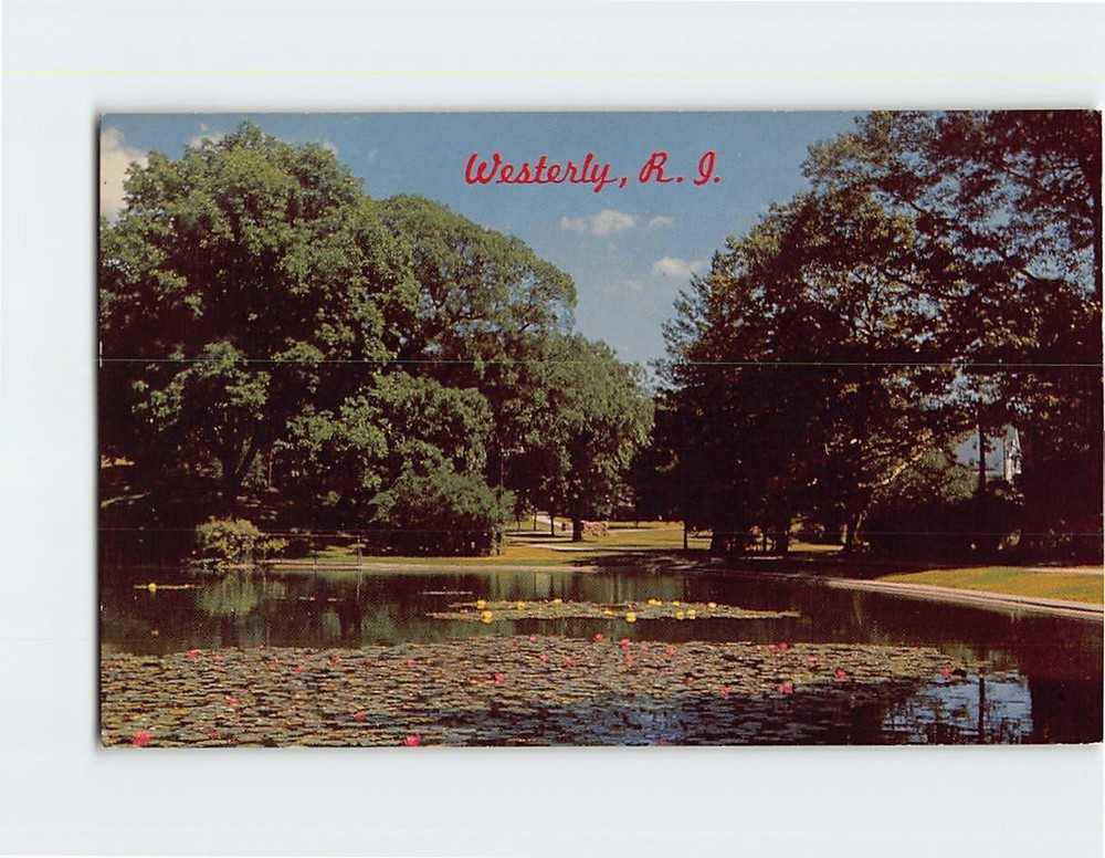Postcard Lily Pond Wilcox Park Westerly Rhode Island USA