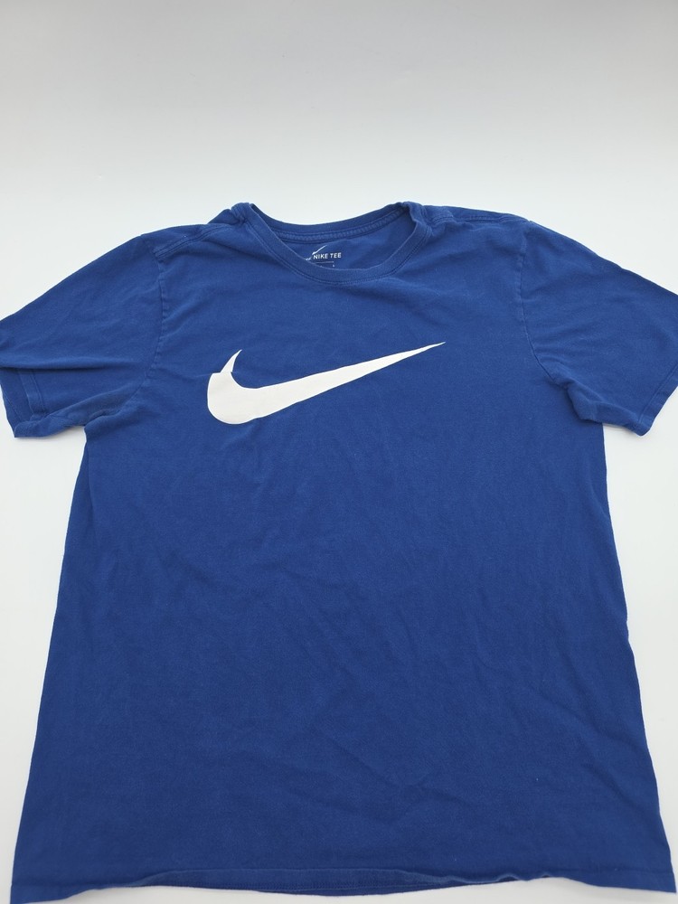 Nike T-shirt Men L Blue Solid Nike Swoosh Tee.#44598