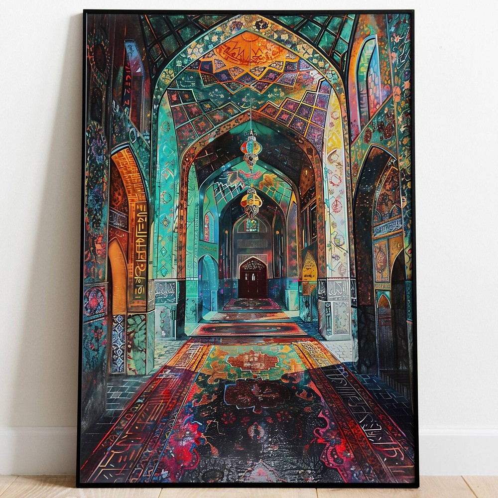 Persian Turkish Monument Painting Mughal Wall Art For Living Room Decor Instant