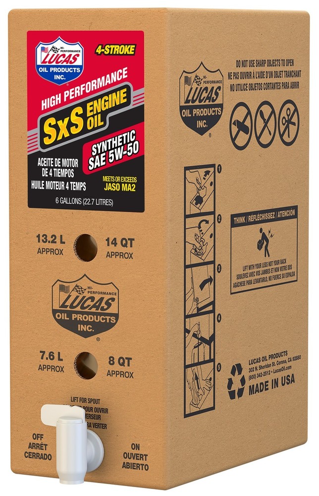 Lucas 18048 SXS Sythetic Engine Oil 5W50 6Gal Bib