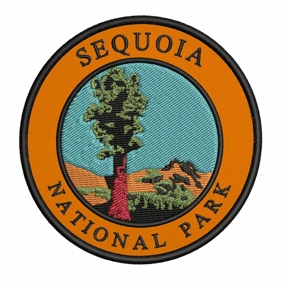 Sequoia National Park Patch Embroidered Iron-On Applique Wander Souvenir