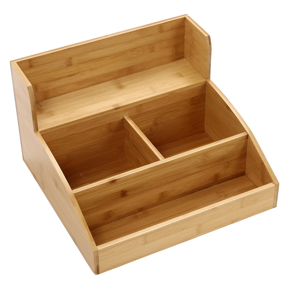 3 Shelf Bamboo Coffee Bar Organizer Countertop Tea Station Condiment Organizer