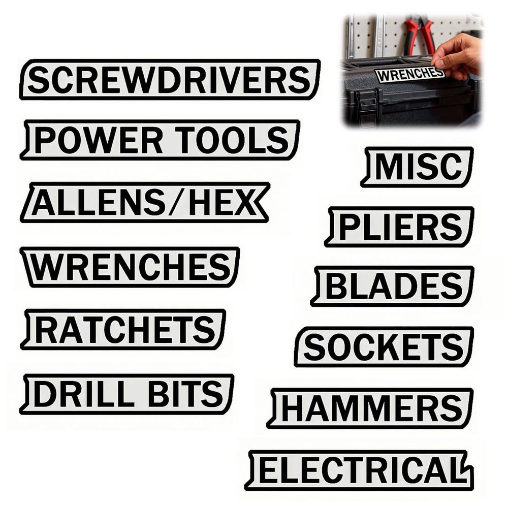 12 Pack of Toolbox Labels Magnetic, 3D Printing Tool Box Labels, Magnetic Lab...