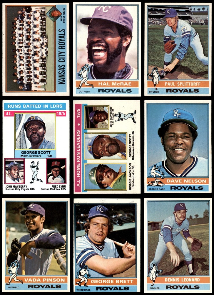 1976 Topps Kansas City Royals Near Team Set 5 - EX 5500410 (26 / 30 cards)
