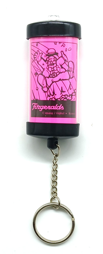 Vintage Fitzgeralds Hotel Casino Reno Nevada Light Gambling Keychain Keyring