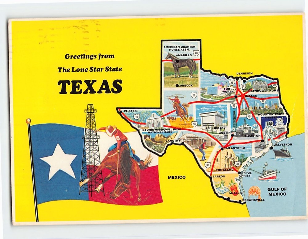 Postcard Greetings from the Lone Star State Texas USA