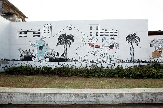 Photo:Havana Cuba CDR Murals 2010 Street Art Cartoon Wall Paintings