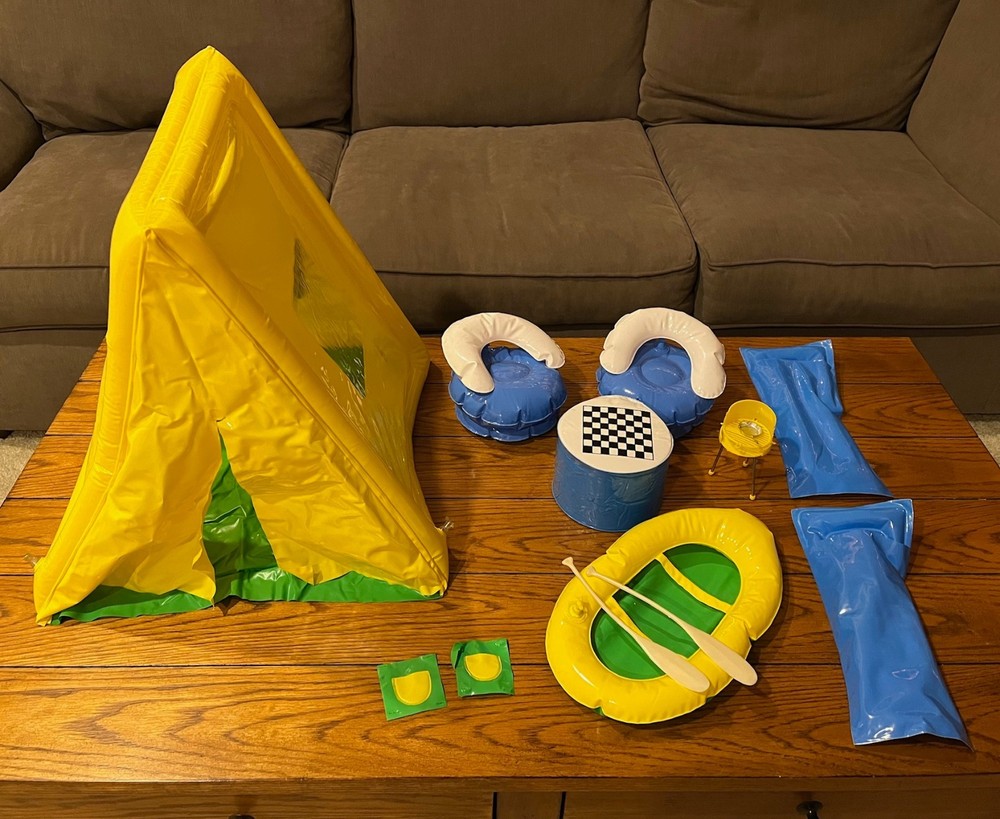 Vintage Barbie Puff n Play Inflatable Camping Items