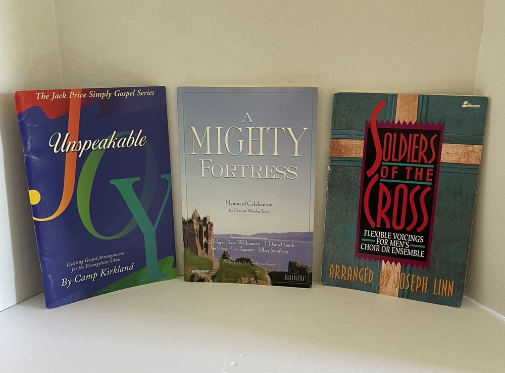 Choir, Gospel, Piano Song Books-Vintage Lot Of 3 Softcover Books Christian