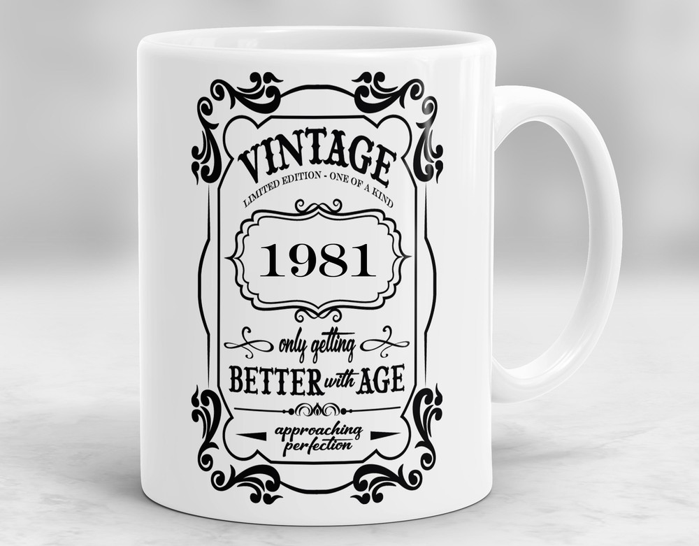 1981 Mug Birthday Gift for 1981 Born Vintage Style Cup Present