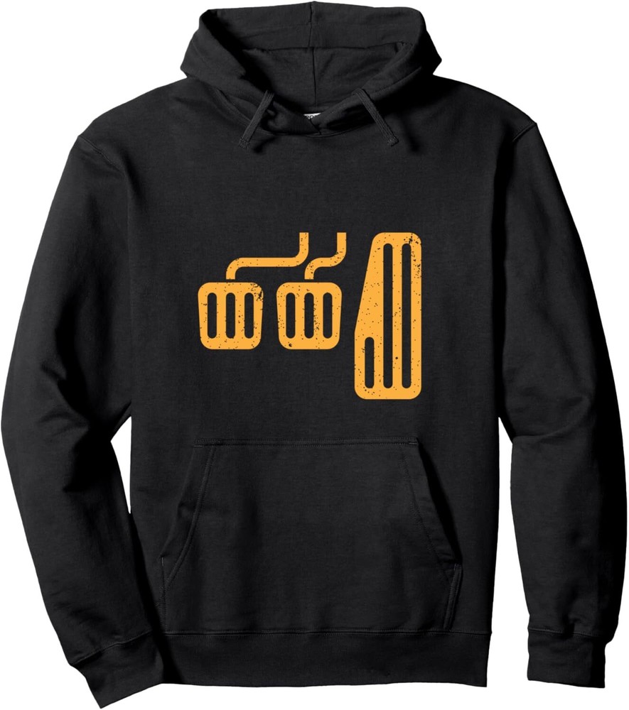 Drive Manual Transmission Three Pedals Distressed Vintage Pullover Hoodie