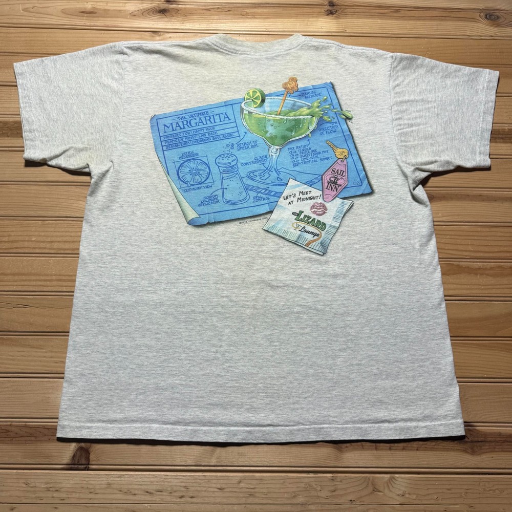 Vintage 1995 Caribbean Soul The Ultimate Margarita Lizard Graphic T-Shirt - XL