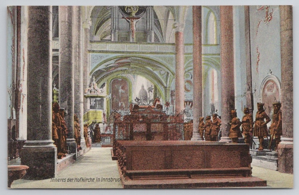 Vintage Postcard Hofkirche Innsbruck Interior Austria Europe Church Art