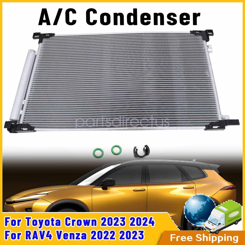 Set of 1 AC Condenser for Crown 23-24 RAV4 Venza 22-23 Hybrid Limited LE SE XLE