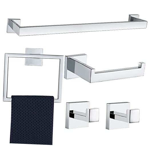 24-Inch 5-Piece Polished Chrome Bathroom Hardware Set