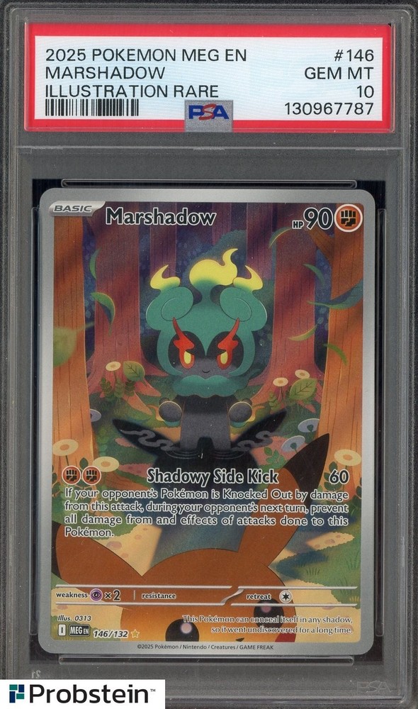 2025 Pokemon MEG EN #146 Marshadow Illustration Rare PSA 10 GEM MINTPROBSTEIN is actively accepting consignments !!